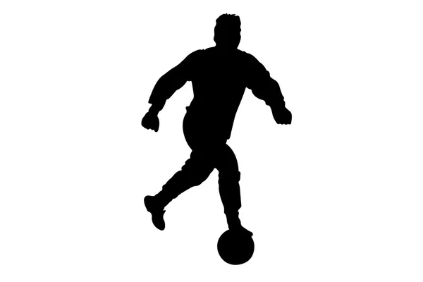 Silhouette noire du footballeur — Image vectorielle