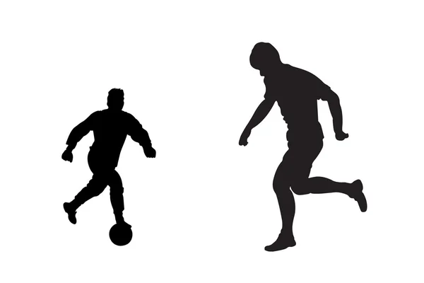 Silhouette da giocatore di calcio — Vettoriale Stock