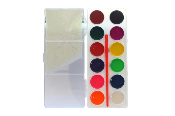 Set of watercolour in the box — Stock Photo, Image