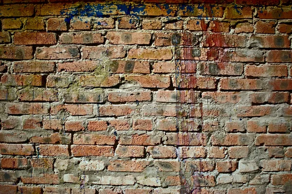 착 색 된 벽돌 벽 텍스처 — 스톡 사진