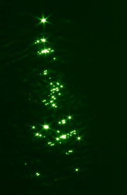 Christmas tree from light on water clipart