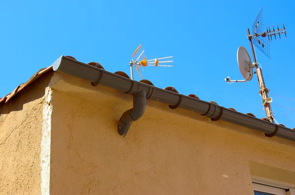 stock image Aerials on a roof of a house