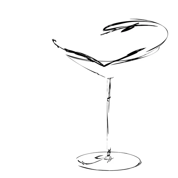Стилизованный бокал вина за вину — стоковый вектор