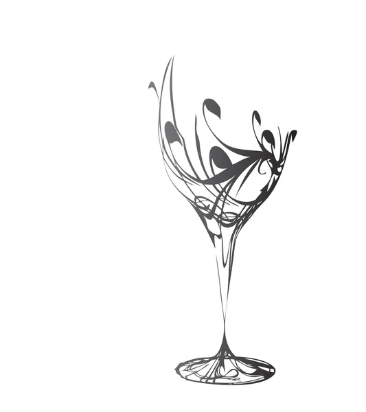 Stylizowane kieliszek do wina winy — Wektor stockowy