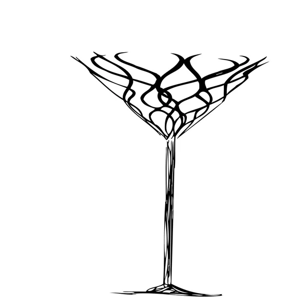 Arıza için stilize şarap cam — Stok Vektör