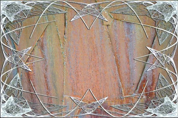 오래 된 녹슨 철 격판덮개 — 스톡 사진