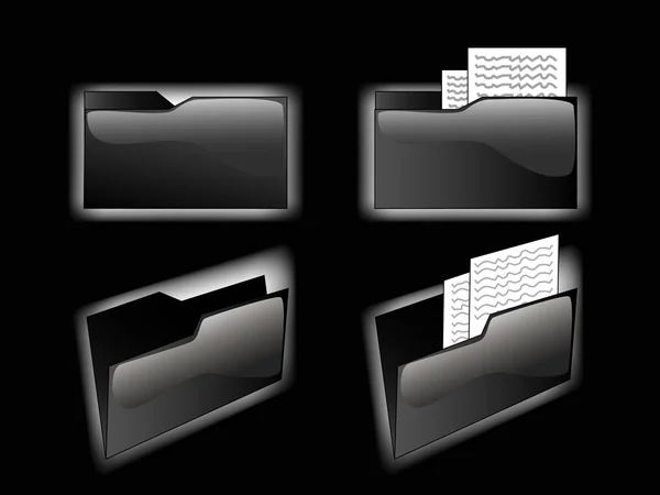 Dossiers noirs — Image vectorielle