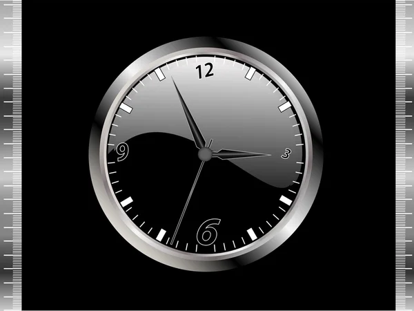 Relógio negro — Vetor de Stock