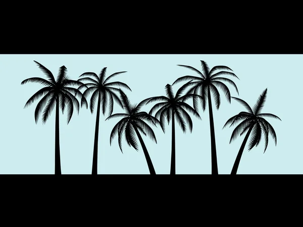 Palmiers noirs — Image vectorielle