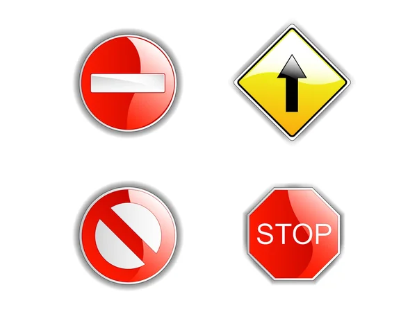 Cuatro señales de tráfico — Archivo Imágenes Vectoriales
