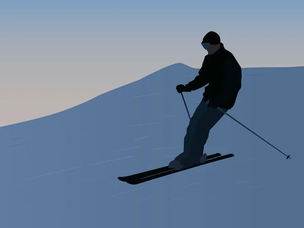 Skifahren — Stockvektor