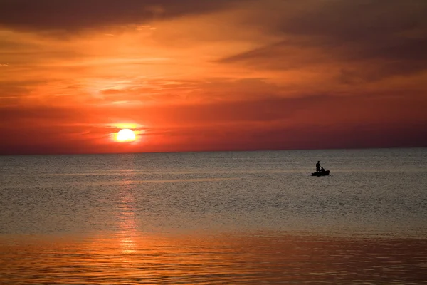 stock image Fiery sea sunset