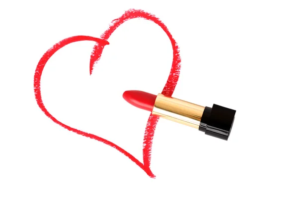 Lipstick and Heart — Stock Photo, Image