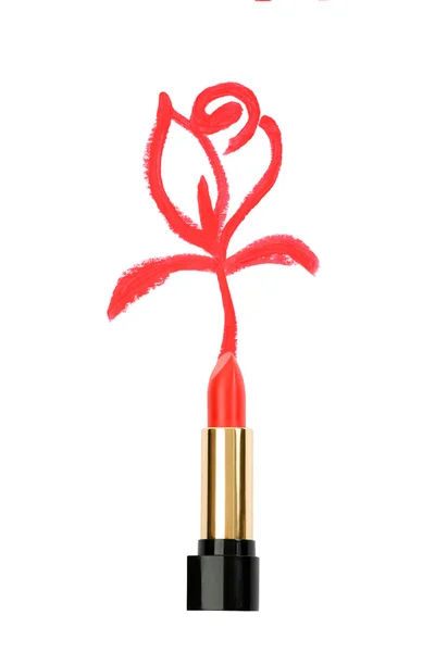 Rose is drawn a lipstick — Stock Photo, Image