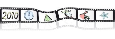 Christmas reel of film clipart