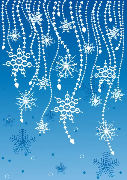 Flakes on strings — Stock Vector