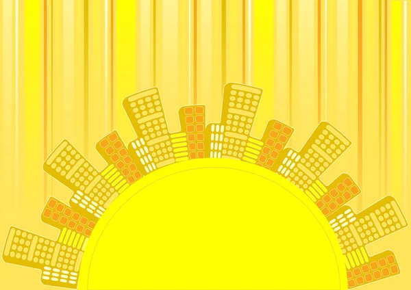 City and sun — Stock Vector