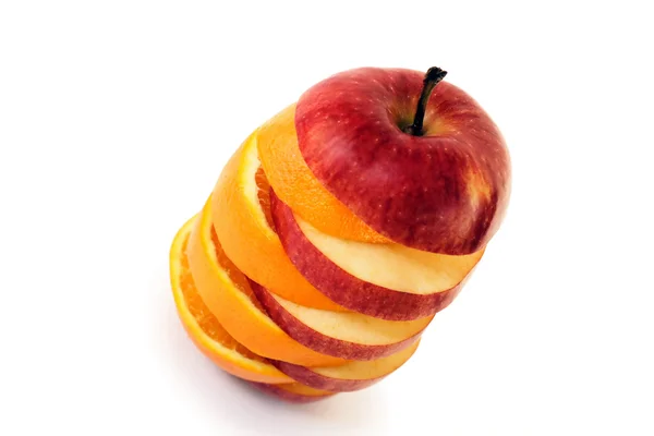 Apfel und Orange — Stockfoto