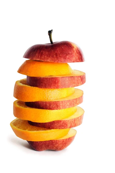 Jablko a pomeranč — Stock fotografie