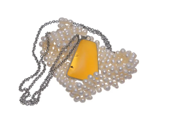 Perles avec ambre . — Photo
