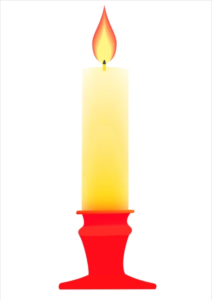 Kerze am Kerzenständer. — Stockfoto