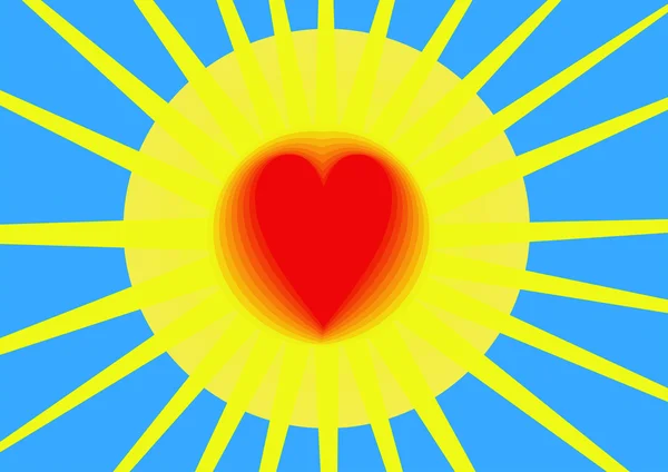 Hjärta och solen. — Stockfoto