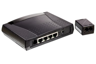 ADSL router ve telefon hattı splitter