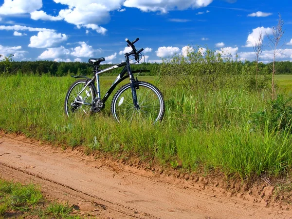 Fahrrad in sommerlicher Landschaft — Stockfoto