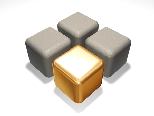Cubo de oro — Foto de Stock
