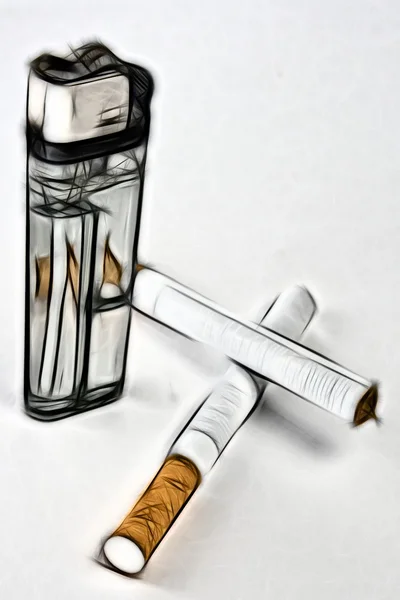 Fraktál illusztrációja egy cigaretta clo — Stock Fotó
