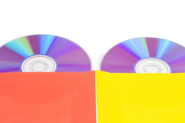 Schijven in multi-gekleurde enveloppen — Stockfoto