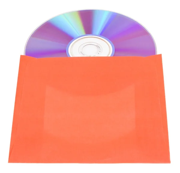 赤い封筒内のディスク — ストック写真
