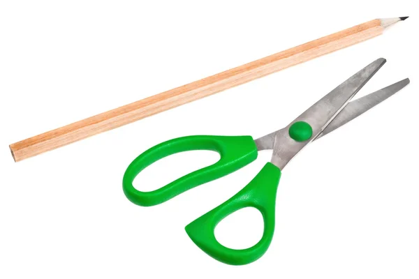 Children scissors and pencil — Stock Photo, Image