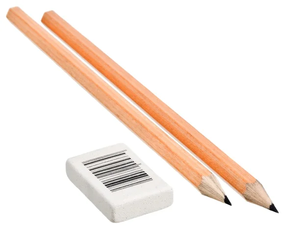 Pencils and eraser — Stock Photo, Image
