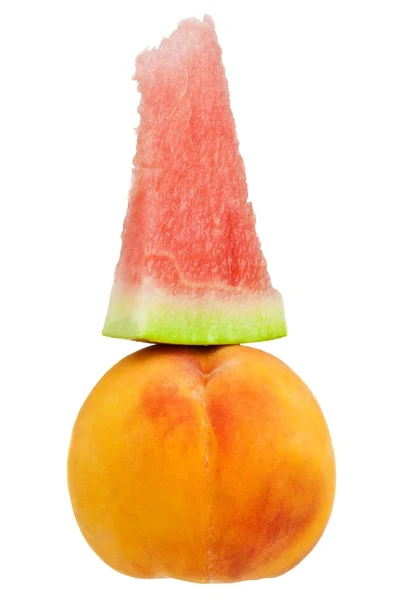 Vattenmelon och persika — Stockfoto
