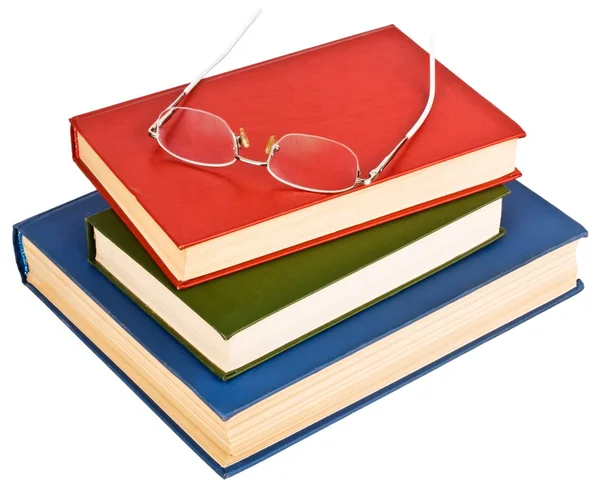 Bril op een stapel boeken — Stockfoto