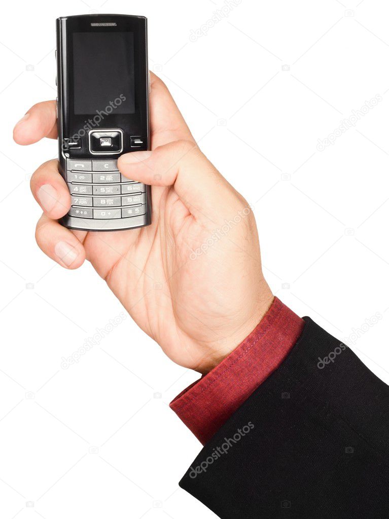 Hand holding a cell phone