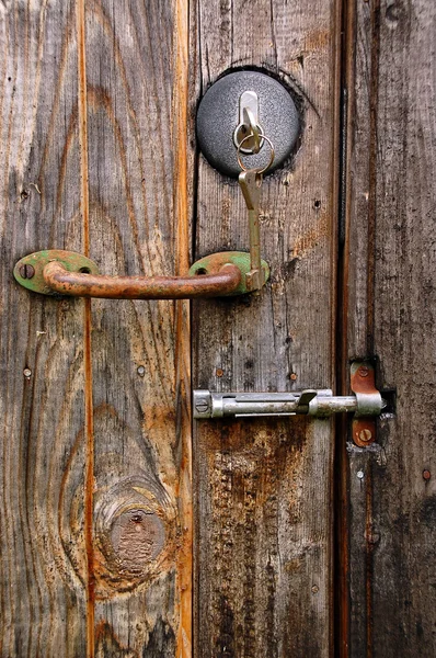 Fechadura da porta, punho e trava — Fotografia de Stock