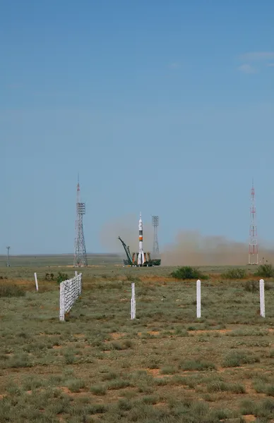 Soyuz Spacecraft Launch From Baikonur Co — стокове фото