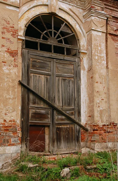 Boarded Up Door To The Church — Stock Photo, Image