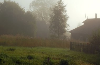 Foggy Village clipart