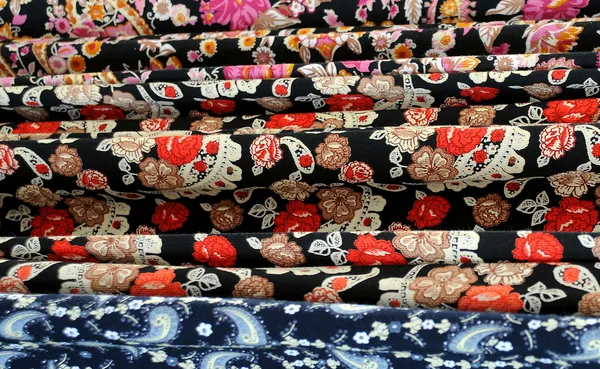 Variety Of Oriental Fabrics — Stock Photo, Image