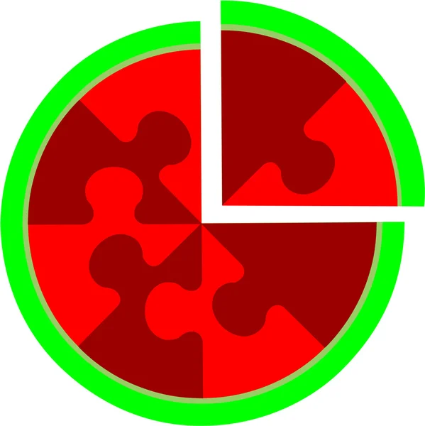 Abstrakte Kirsche Puzzle in Farbe 16 — Stockvektor