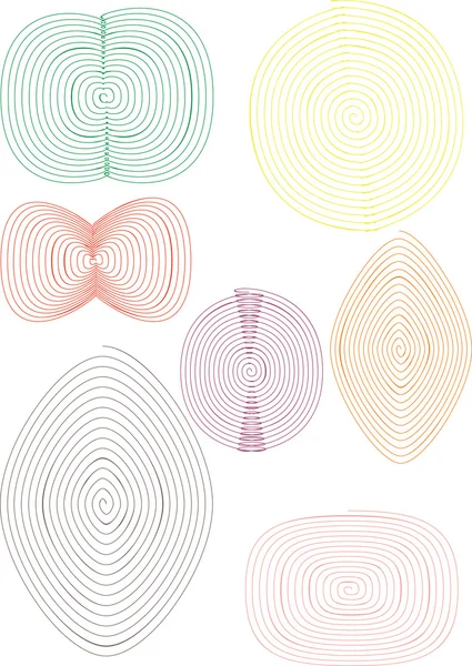 Ensemble spirale couleur 06 — Image vectorielle
