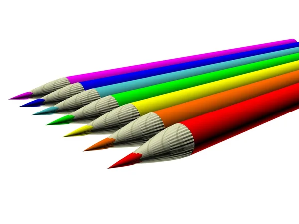 Изображение. Набор трехмерных цветных ручек 35 — стоковое фото