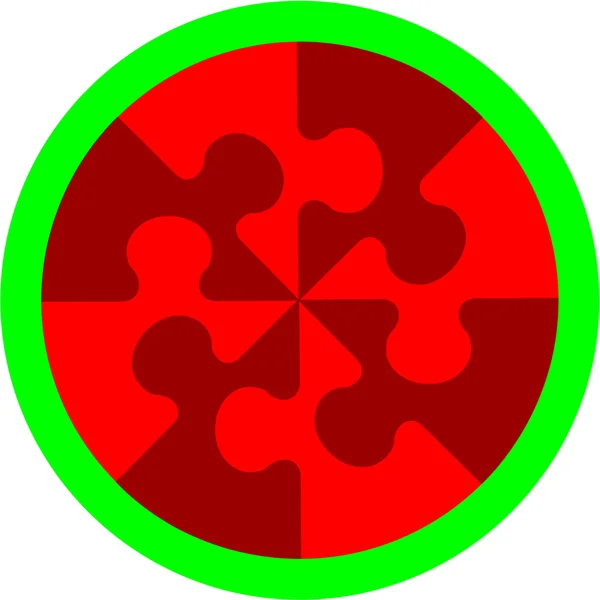 색상 14 추상 체리 퍼즐 — 스톡 벡터