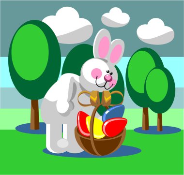 Holiday hare gift egg in color 04 clipart