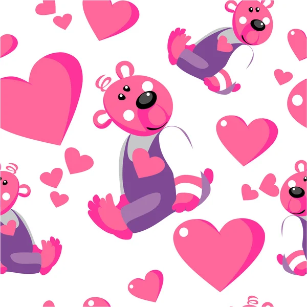 Ornement d'ours emo sans couture en couleur 67 — Image vectorielle