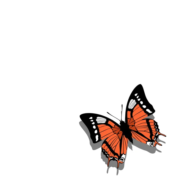 Schmetterling auf Papier 05 — Stockvektor