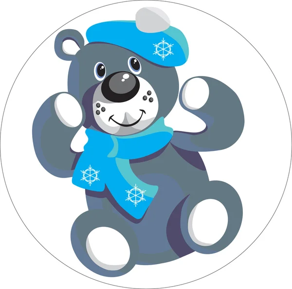 Ours avec flocon de neige couleur 01 — Image vectorielle